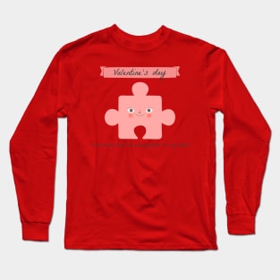 Valentine's Day- Jigsaw Puzzle Long Sleeve T-Shirt